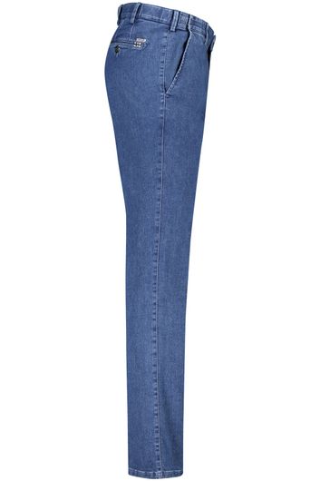 Meyer Oro chino spijkerbroek blauw effen katoen