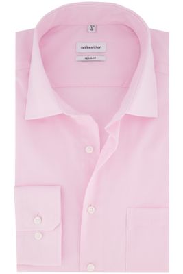 Seidensticker Seidensticker business overhemd Regular Fit roze effen katoen