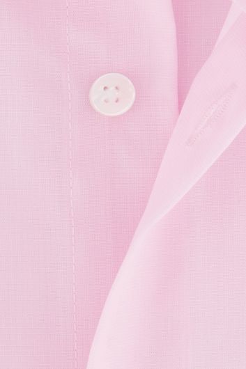 business overhemd Seidensticker Regular roze effen katoen normale fit 