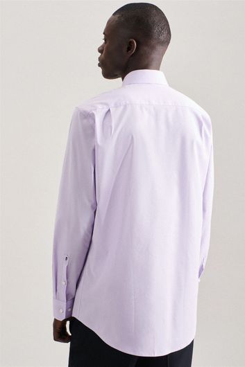 business overhemd Seidensticker Regular paars effen katoen normale fit 