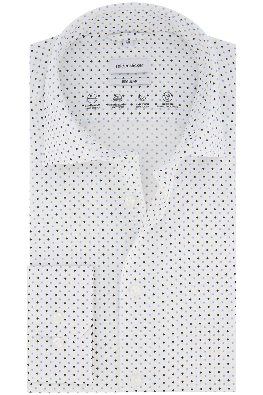 Seidensticker business overhemd Regular wit geprint normale fit