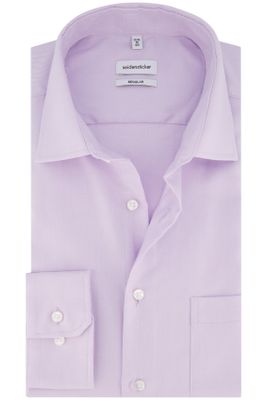 Seidensticker business overhemd Seidensticker Regular paars effen katoen normale fit 