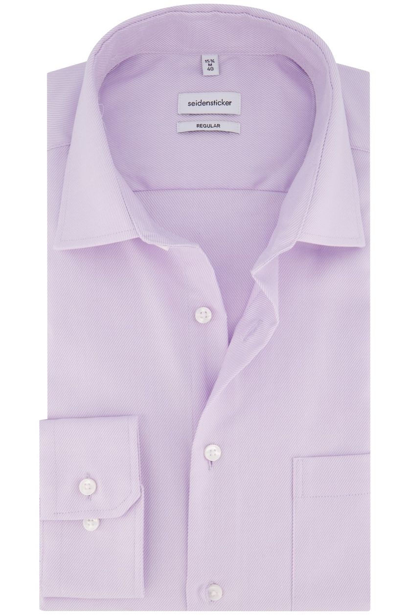 Seidensticker business overhemd Regular paars uni katoen normale fit