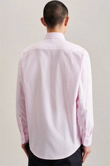 Seidensticker business overhemd normale fit roze effen 100% katoen