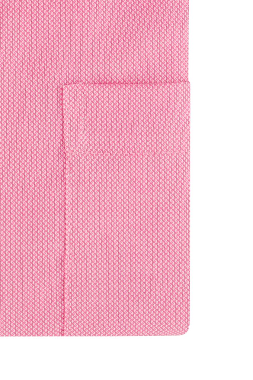 Seidensticker casual overhemd normale fit roze effen katoen met borstzak
