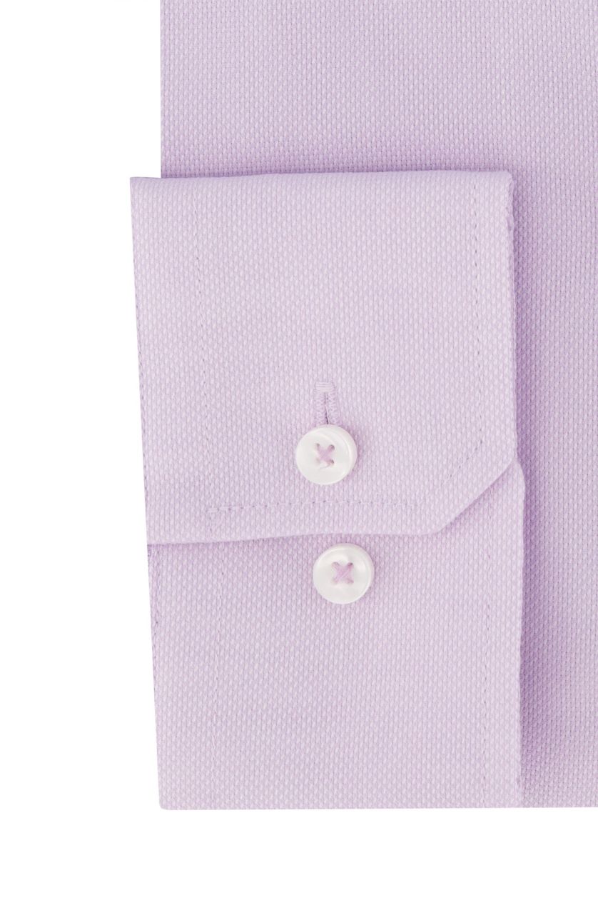Zakelijk Seidensticker overhemd paars effen 100% katoen met borstzak
