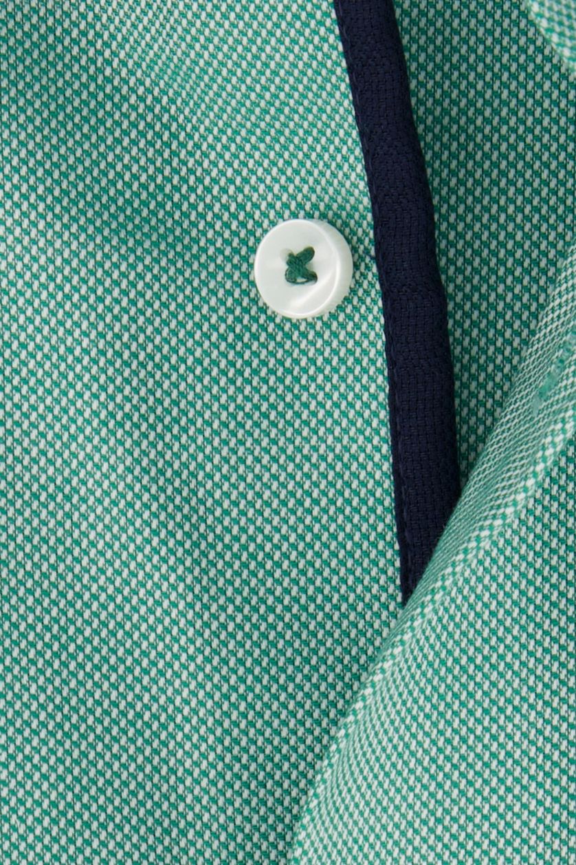 Seidensticker casual strijkvrij overhemd Shaped Fit groen effen katoen
