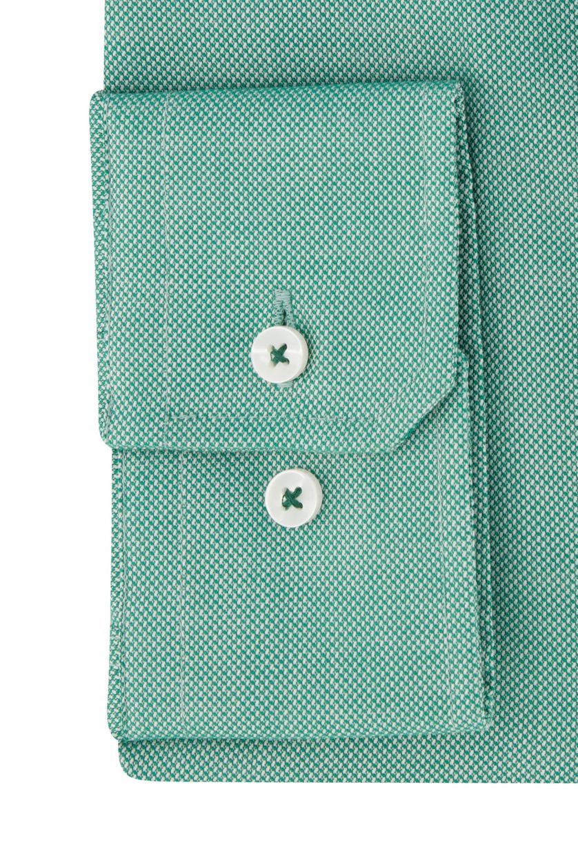 Seidensticker casual strijkvrij overhemd Shaped Fit groen effen katoen