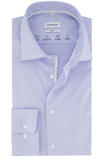 business overhemd Seidensticker Slim blauw effen slim fit 