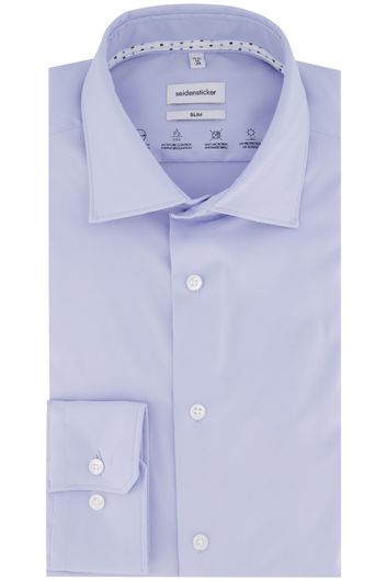 Seidensticker zakelijke  overhemd Slim fit blauw effen 