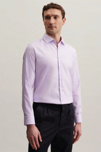 business overhemd Seidensticker Slim paars effen katoen slim fit 