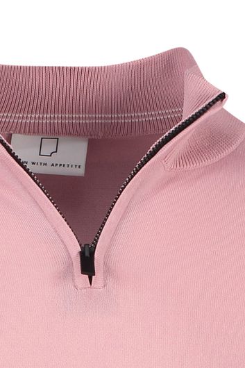polo Born With Appetite roze effen normale fit