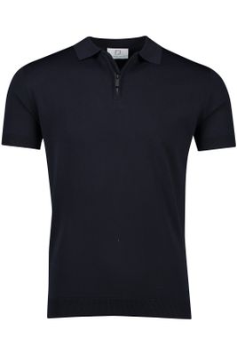 Born With Appetite Born With Appetite polo normale fit ritshals donkerblauw effen 