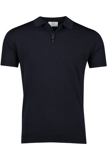 polo Born With Appetite donkerblauw effen normale fit