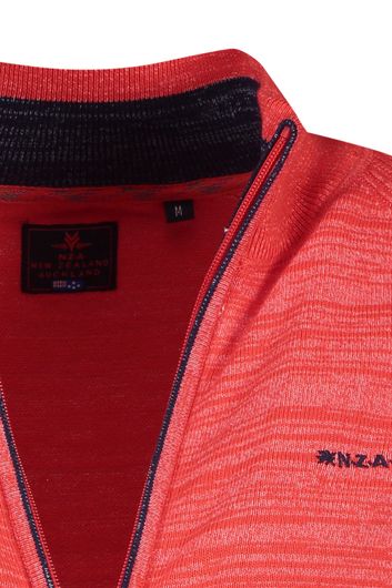New Zealand trui opstaande kraag rood rits effen met logo