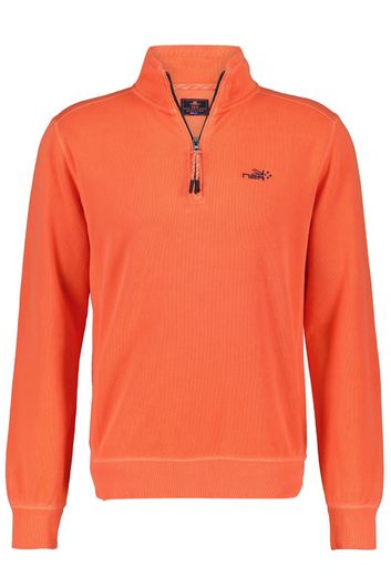 New Zealand sweater opstaande kraag oranje effen katoen