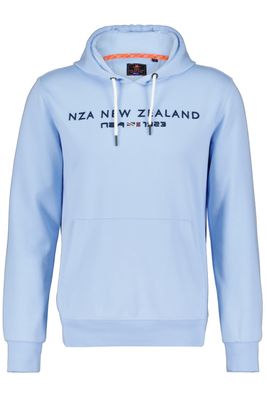 New Zealand New Zealand sweater hoodie lichtblauw effen met logo