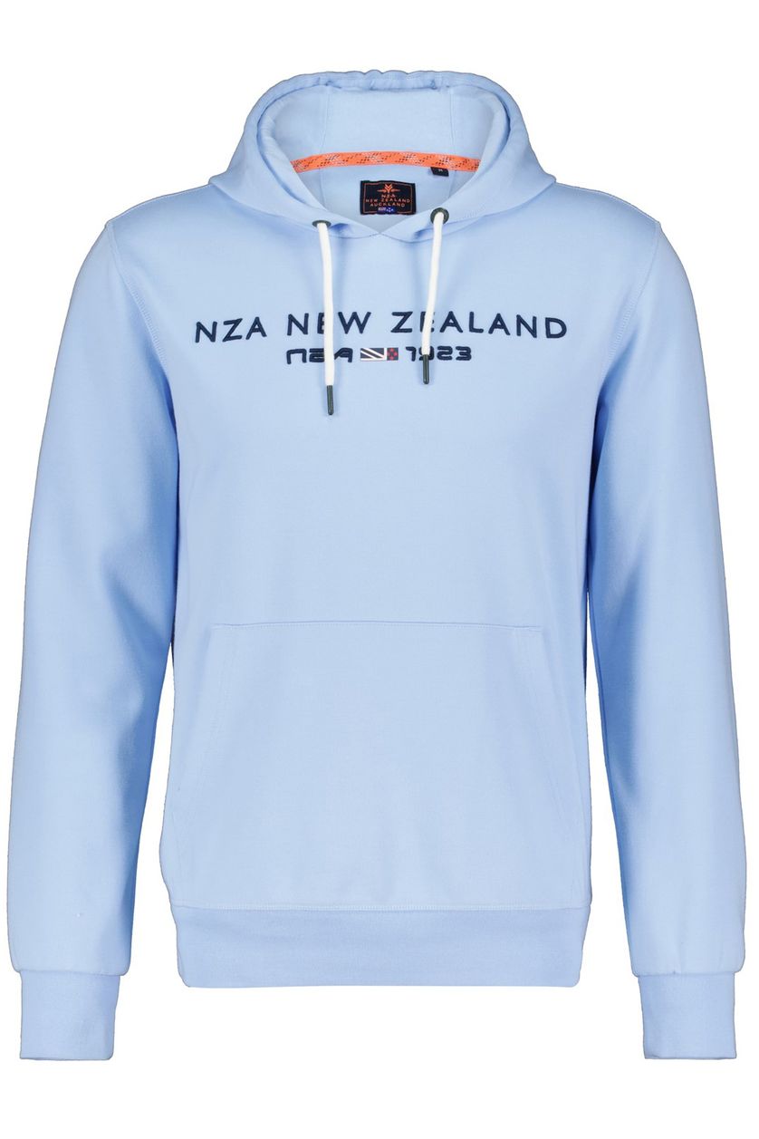 New Zealand sweater lichtblauw effen hoodie met logo