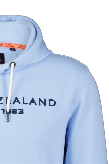 New Zealand sweater hoodie lichtblauw effen met logo