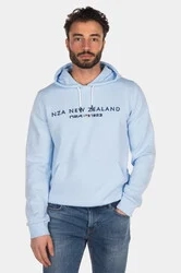 New Zealand sweater hoodie lichtblauw effen met logo
