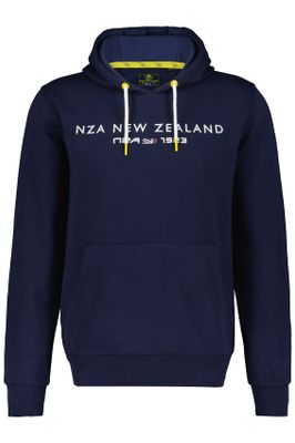 New Zealand New Zealand sweater hoodie donkerblauw effen 