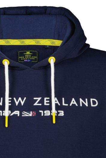 New Zealand hoodie donkerblauw uni met capuchon 