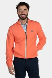 sweater New Zealand oranje effen opstaande kraag rits