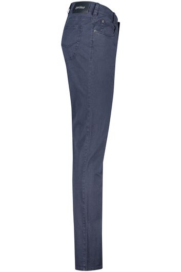 Gardeur Pantalon blauw effen met riemlussen 