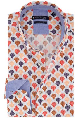 Giordano Giordano casual overhemd wijde fit lichtblauw multicolor geprint katoen