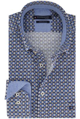 Giordano Giordano casual overhemd normale fit blauw geprint 100% katoen