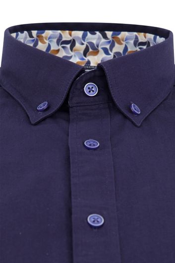 Giordano zakelijk overhemd normale fit donkerblauw effen katoen