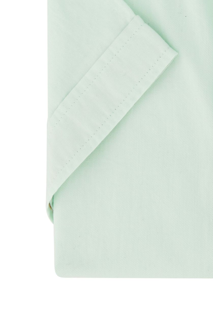 Giordano overhemd korte mouw normale fit groen effen katoen met borstzak
