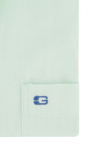 Giordano casual overhemd korte mouwen normale fit groen effen 100% katoen