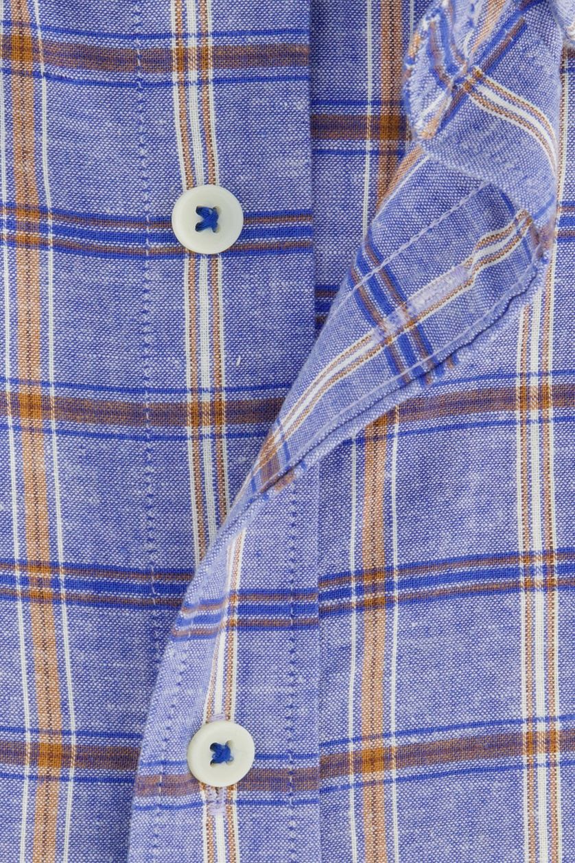 Giordano casual overhemd blauw geruit katoen normale fit
