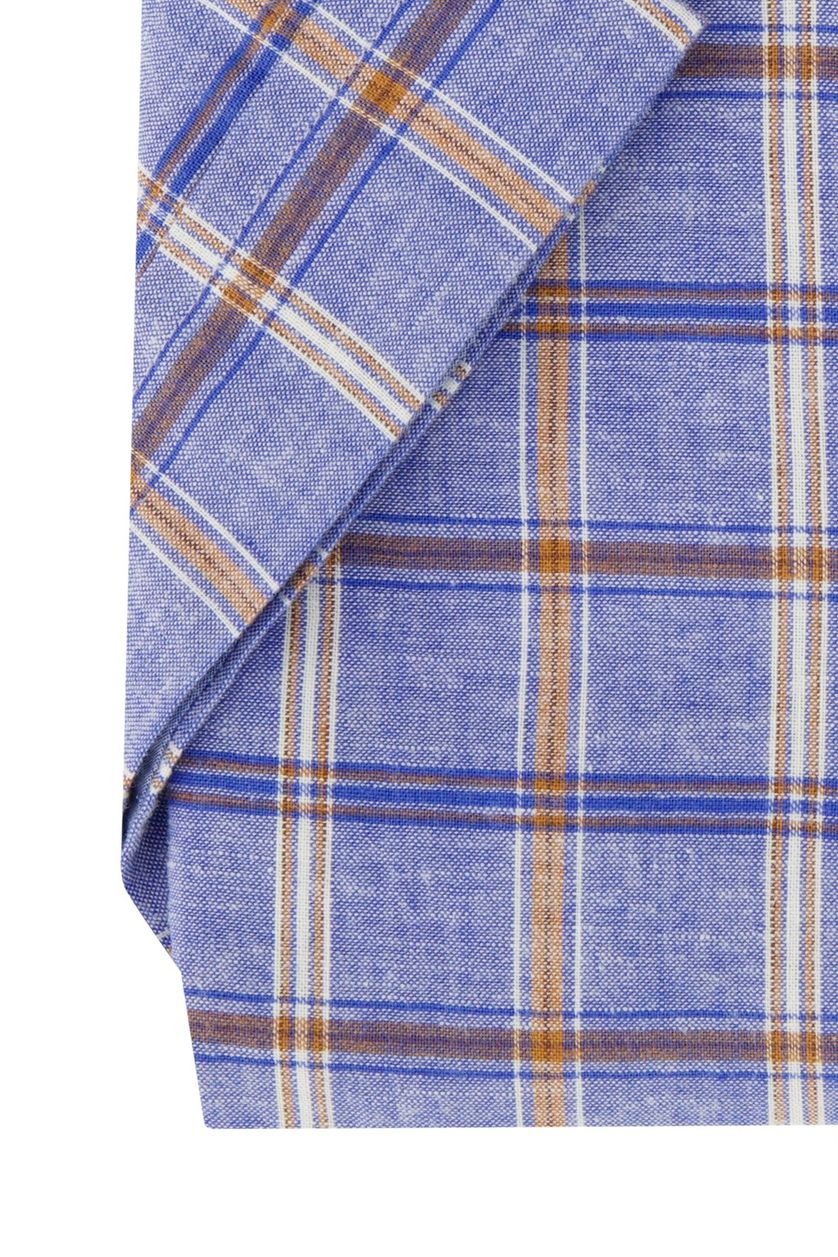 Giordano casual overhemd blauw geruit katoen normale fit