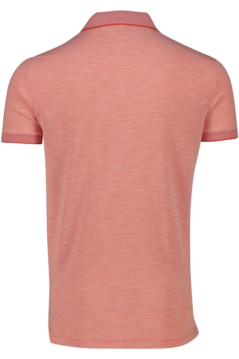 Giordano casual overhemd korte mouw roze effen katoen normale fit borstzak