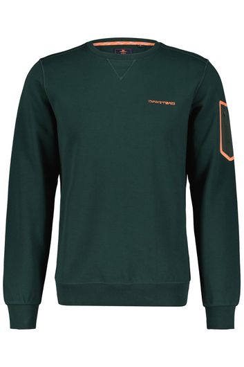 New Zealand Lyttle sweater ronde hals groen uni katoen