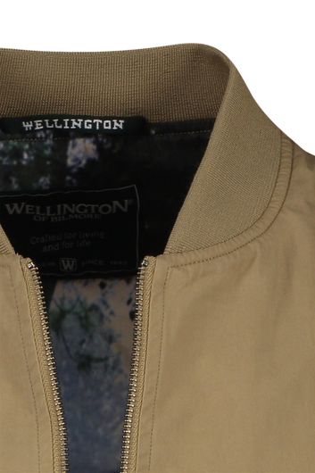 Wellington of Bilmore tussenjas waterafstotend beige effen rits normale fit katoen