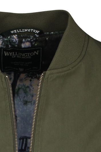 Wellington of Bilmore zomerjas groen effen waterafstotend rits normale fit katoen 100%