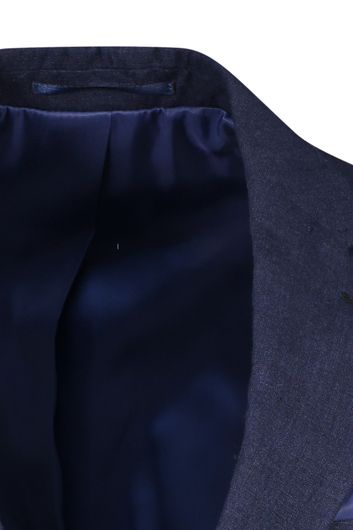 Wellington of Bilmore colbert donkerblauw effen 100% linnen normale fit 