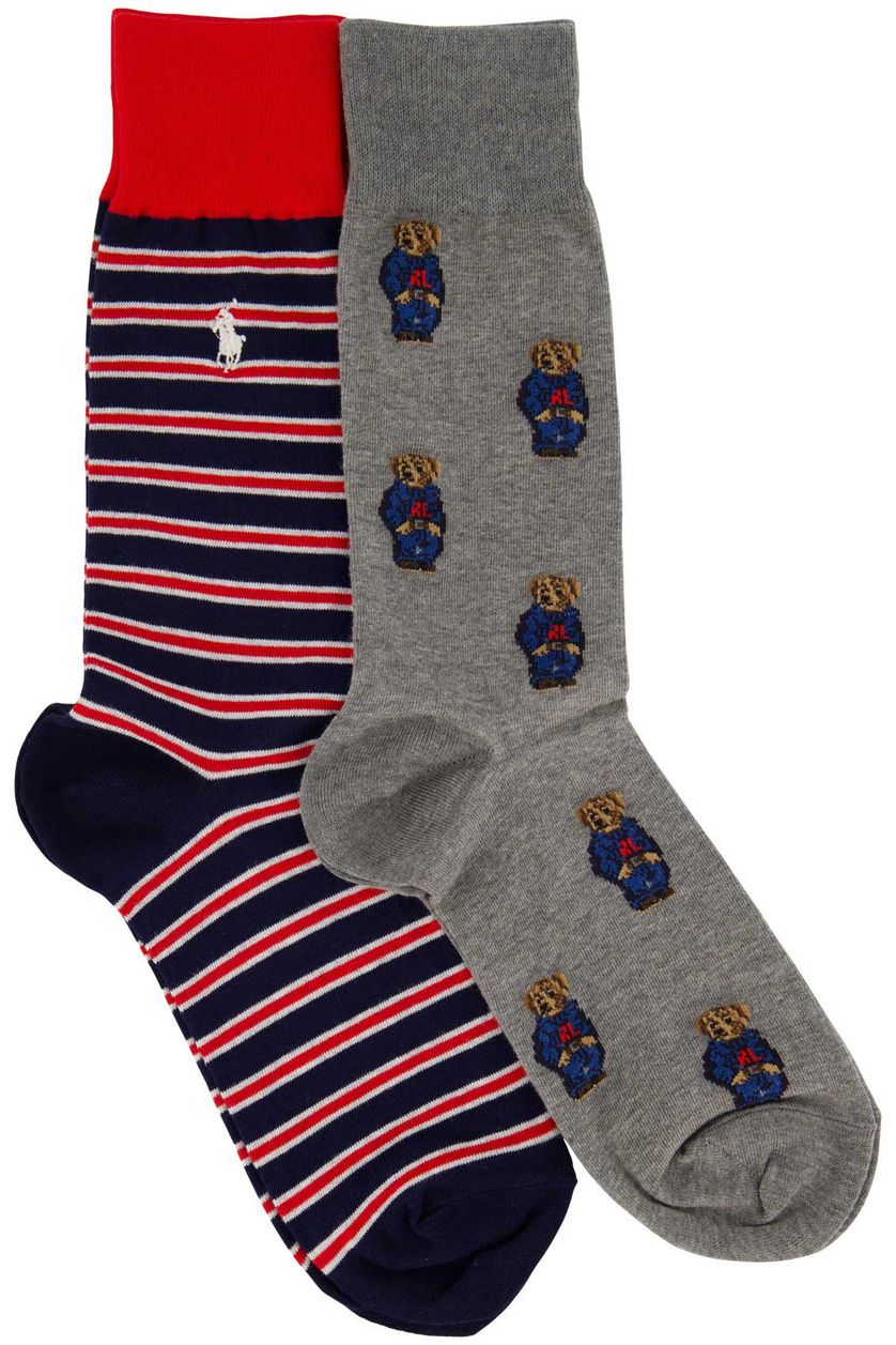 Polo Ralph Lauren sokken donkerblauw geprint 2-pack