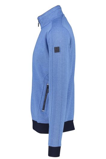 Vest Baileys blauw effen rits met zakken