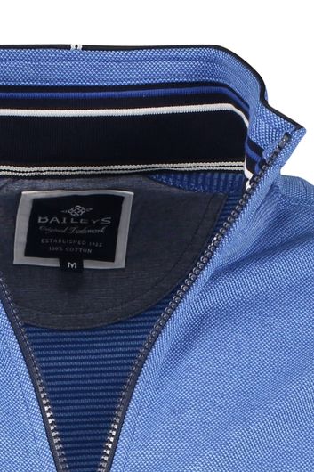Vest Baileys blauw effen rits met zakken