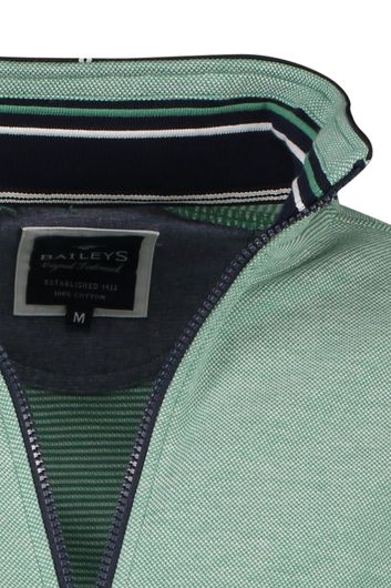 Vest Baileys groen effen met zakken openstaande kraag