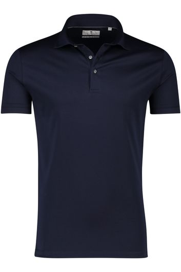 Thomas Maine polo normale fit donkerblauw effen katoen 3-knoops