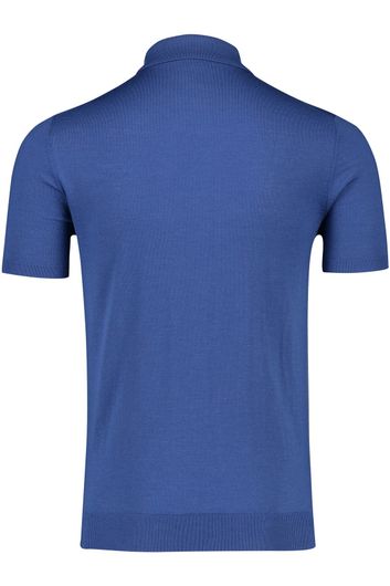 polo Thomas Maine blauw effen normale fit