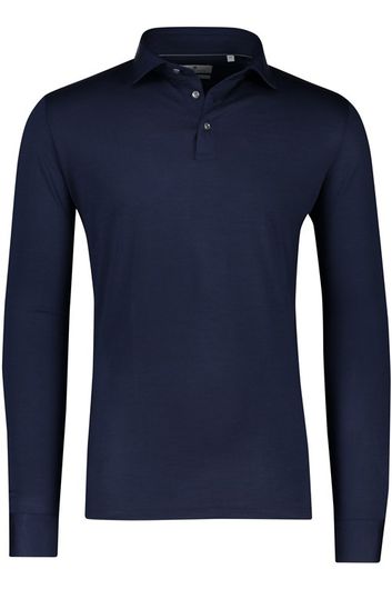 Thomas Maine polo normale fit donkerblauw effen 100% lamswol