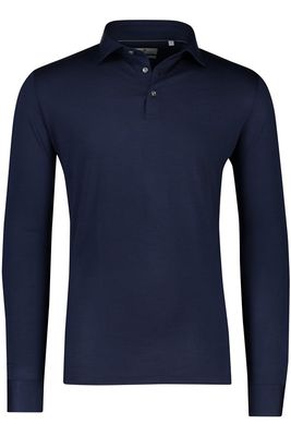 Thomas Maine Thomas Maine polo normale fit donkerblauw effen 100% lamswol