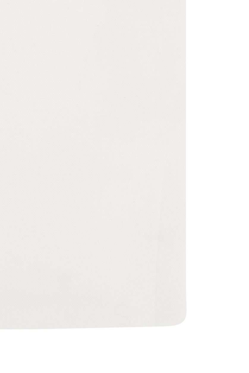 Thomas Maine business overhemd wit effen 100% katoen lichtbruine details normale fit