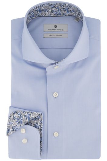 business overhemd Thomas Maine lichtblauw effen katoen normale fit 